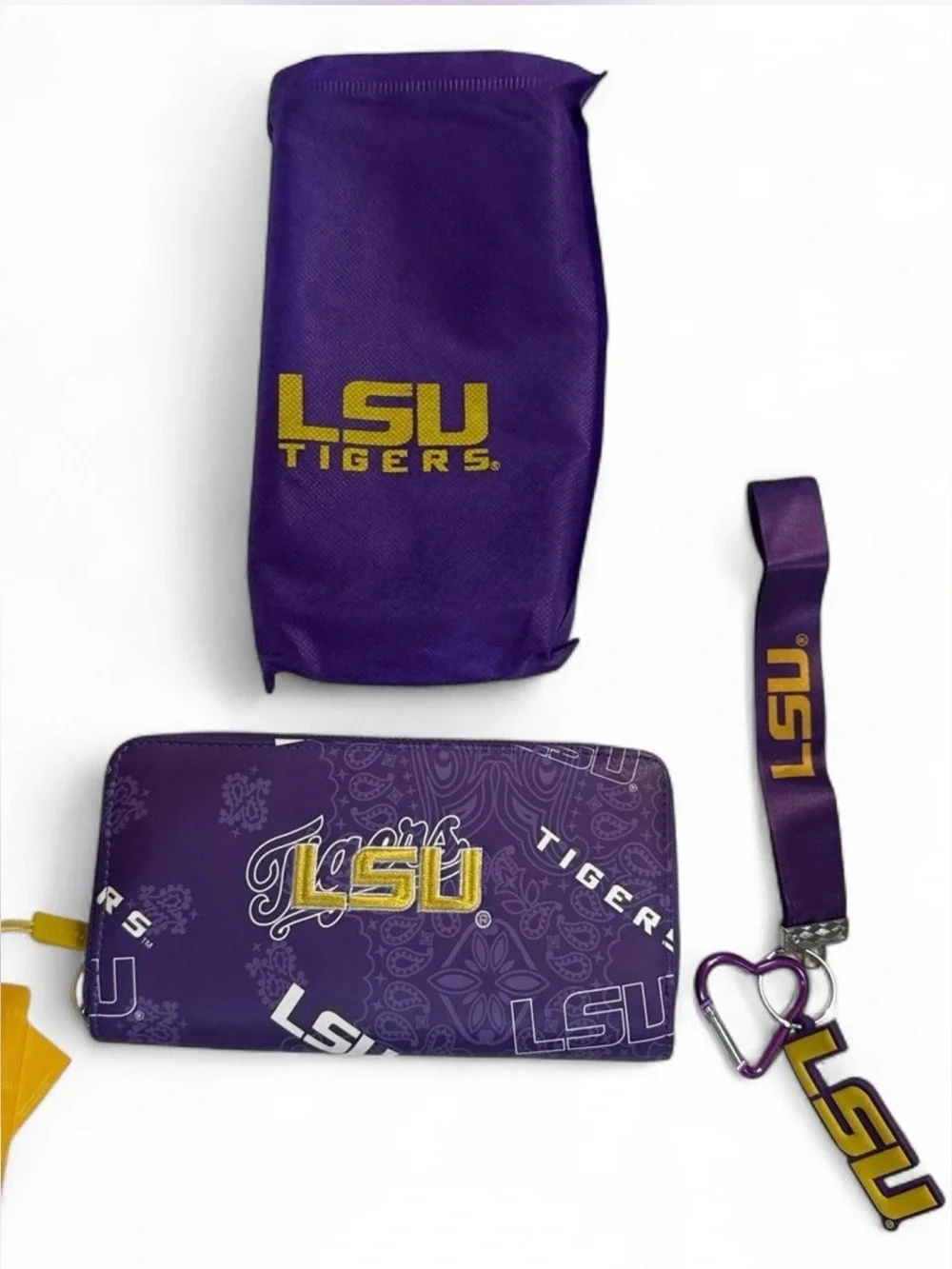 Montana West LSU Purple and Gold Wallet Wristlet Set NWT